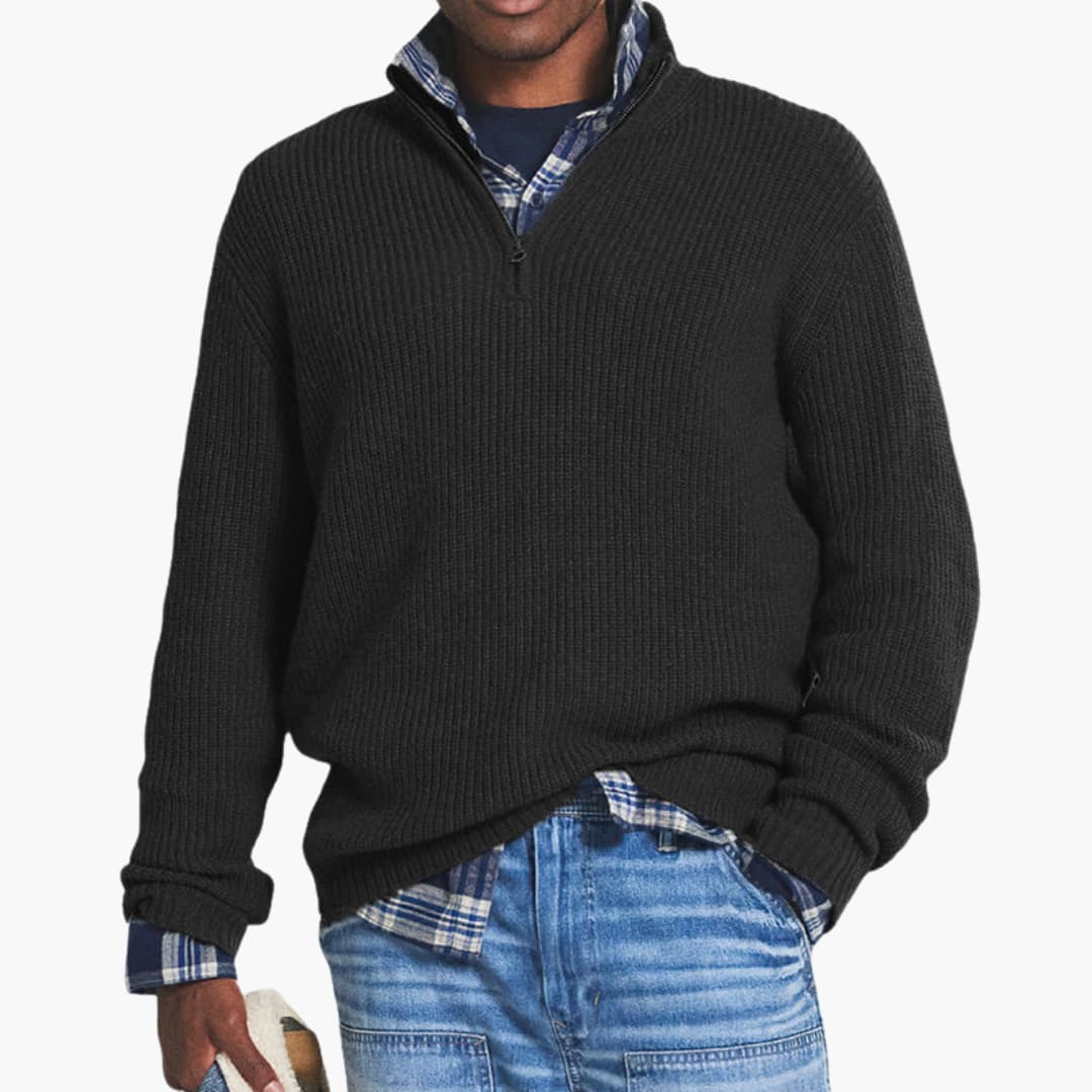 Maxwell | Textured Half-Zip Trui