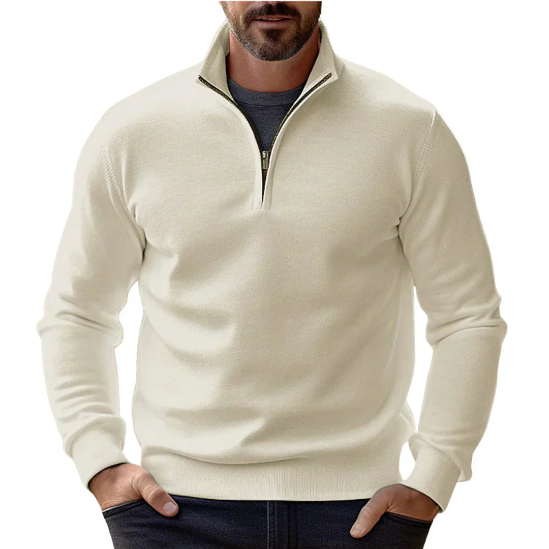 DAVID | Klassieke half-zip trui