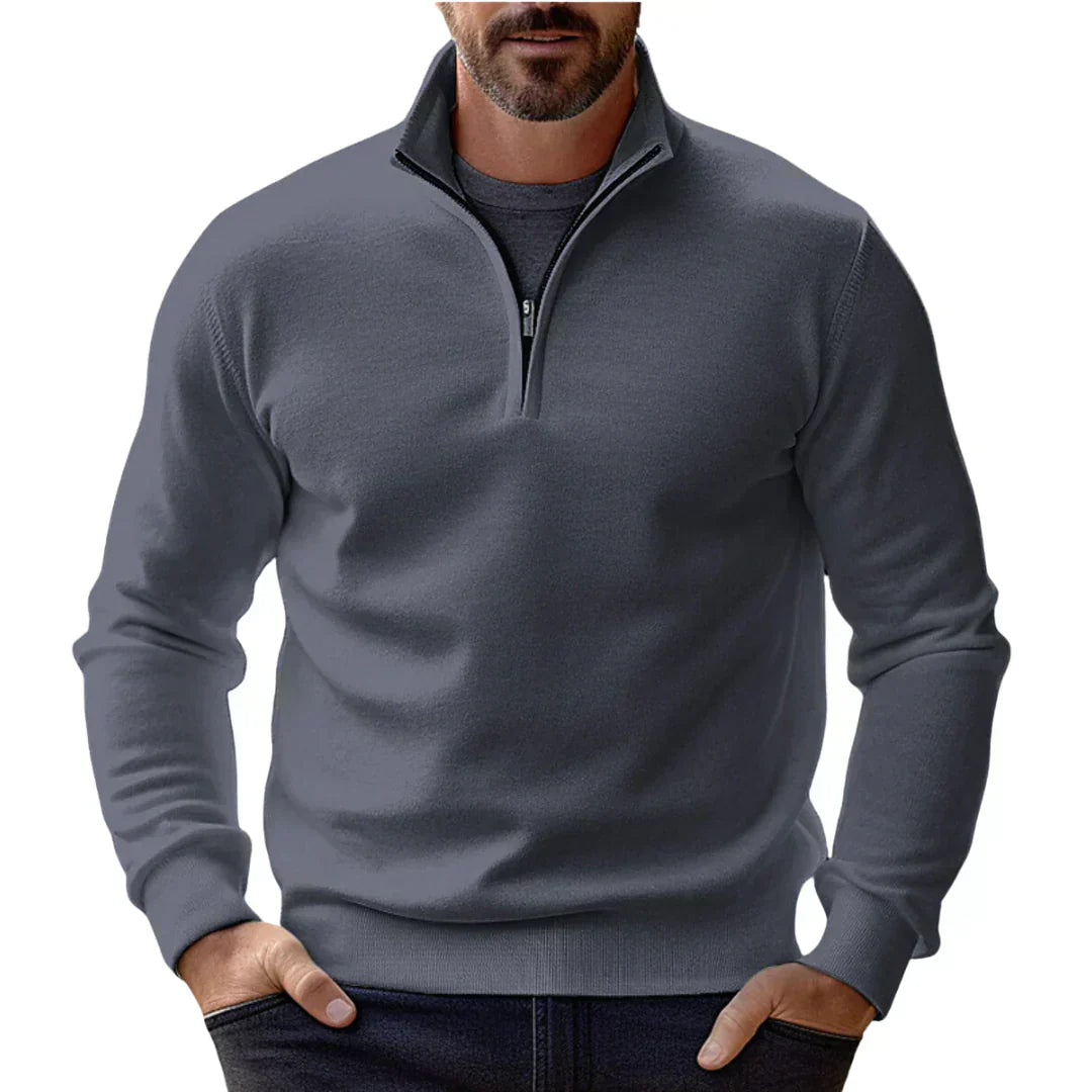 DAVID | Klassieke half-zip trui