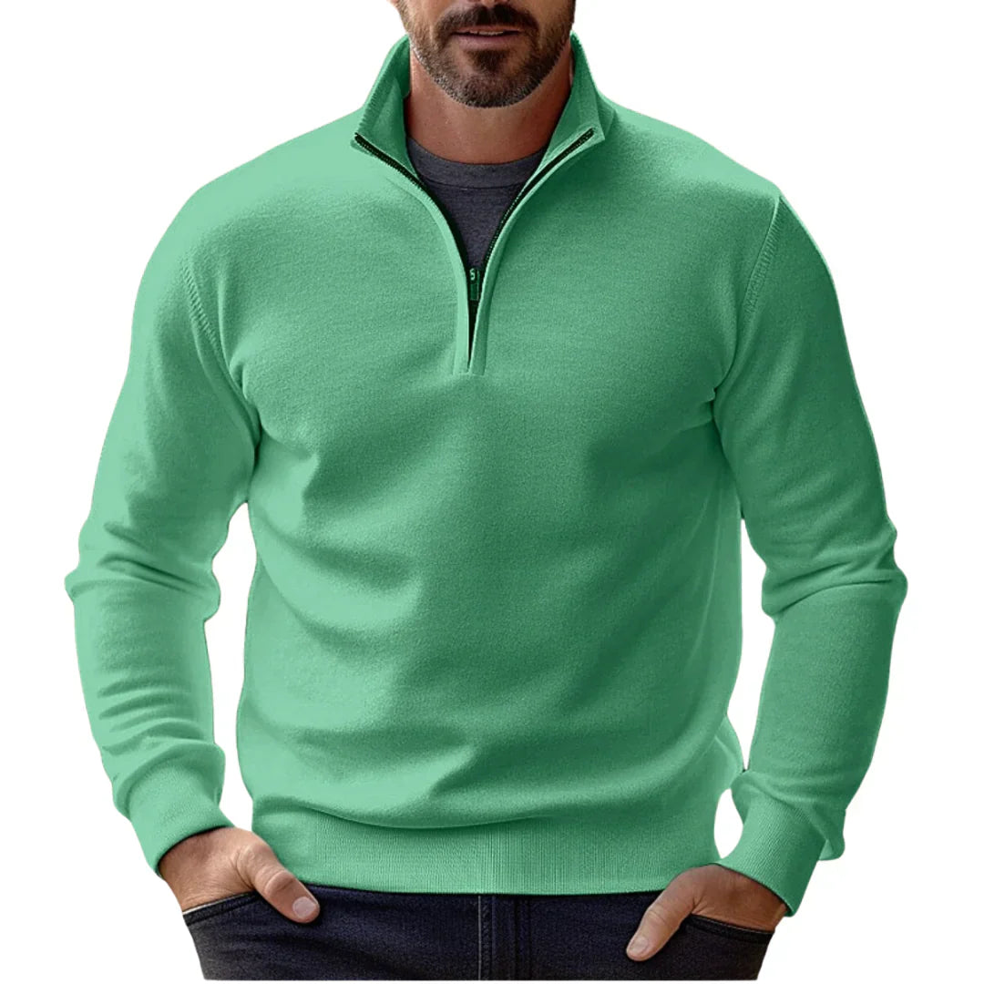 DAVID | Klassieke half-zip trui