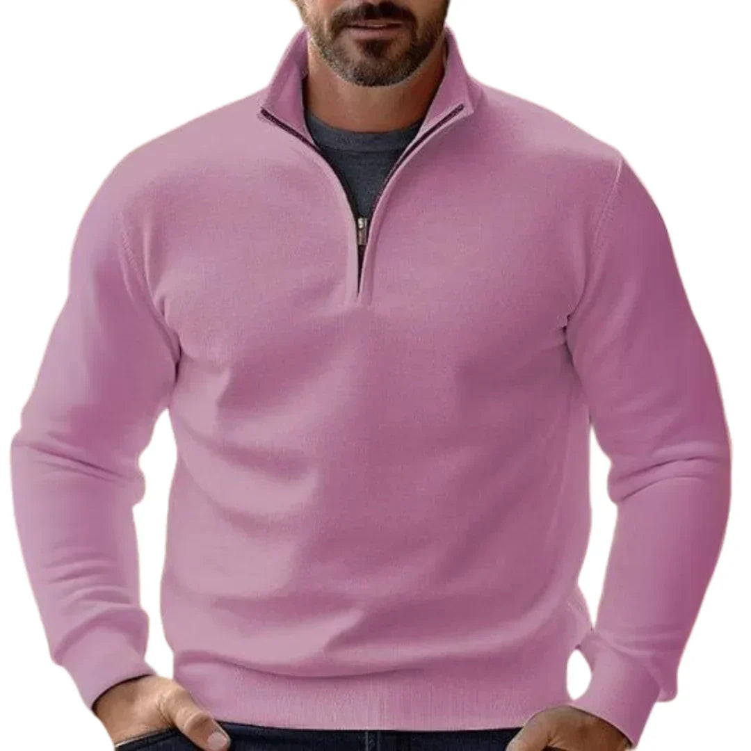 DAVID | Klassieke half-zip trui