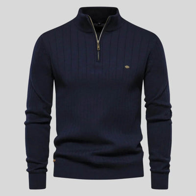Brett | Geribbelde Half-Zip Brei Trui