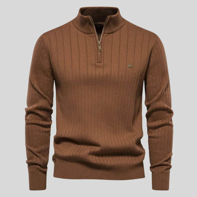 Brett | Geribbelde Half-Zip Brei Trui
