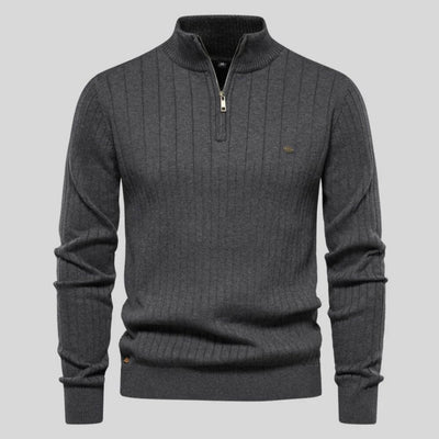 Brett | Geribbelde Half-Zip Brei Trui