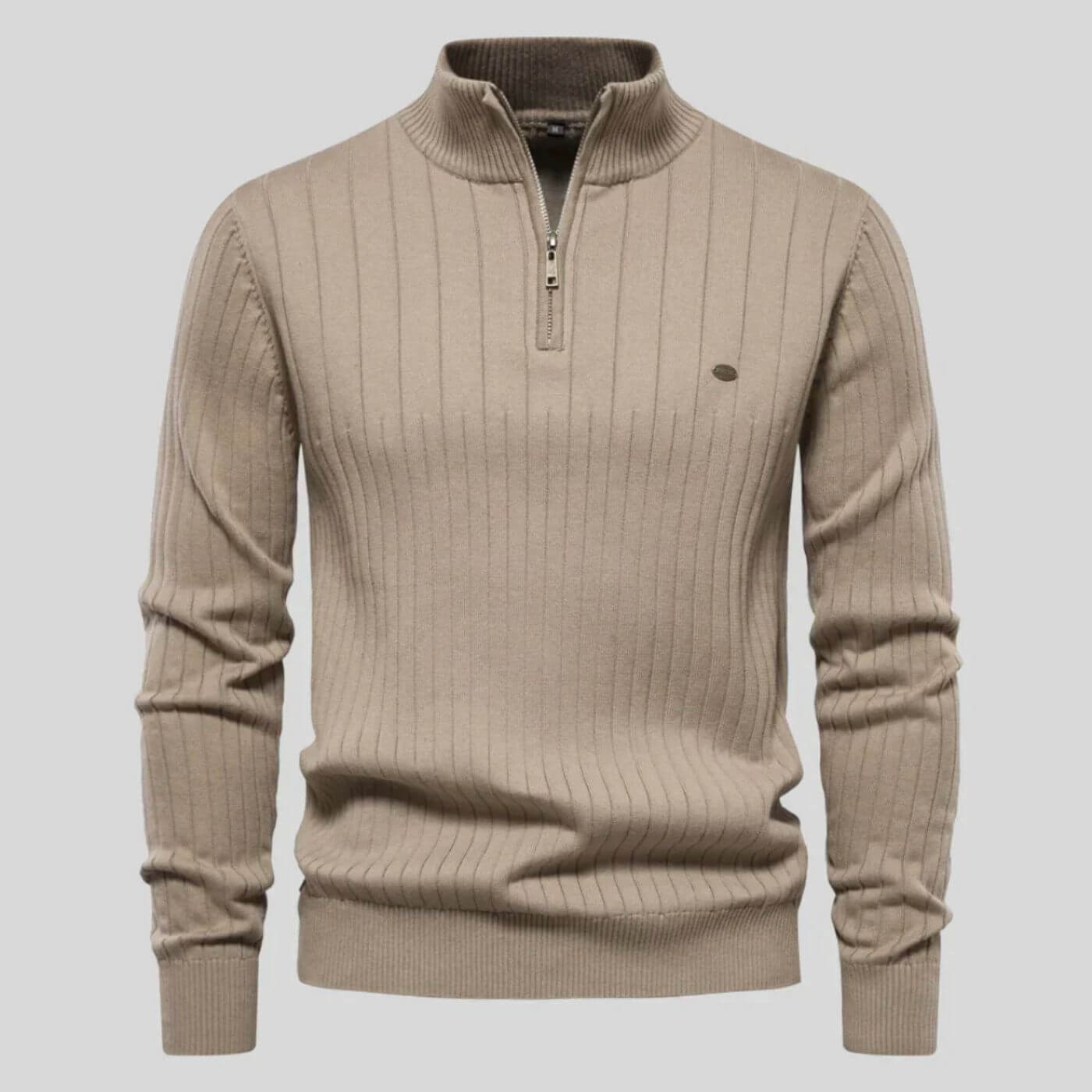 Brett | Geribbelde Half-Zip Brei Trui