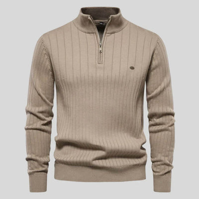Brett | Geribbelde Half-Zip Brei Trui
