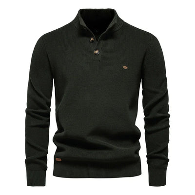 Aaron | Heren Sweater met knoopontwerp
