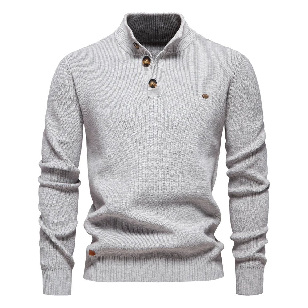 Aaron | Heren Sweater met knoopontwerp