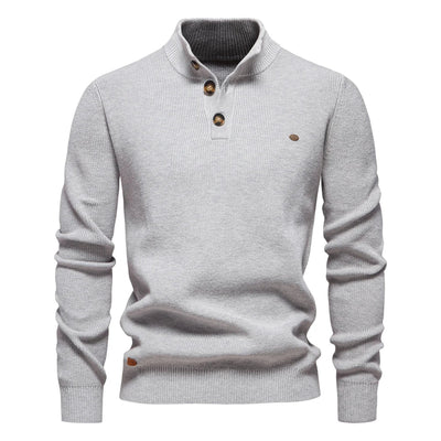 Aaron | Heren Sweater met knoopontwerp